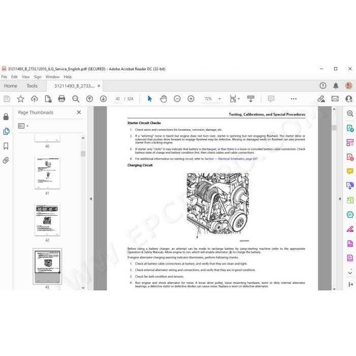 JLG Telehandler 2733 service manual