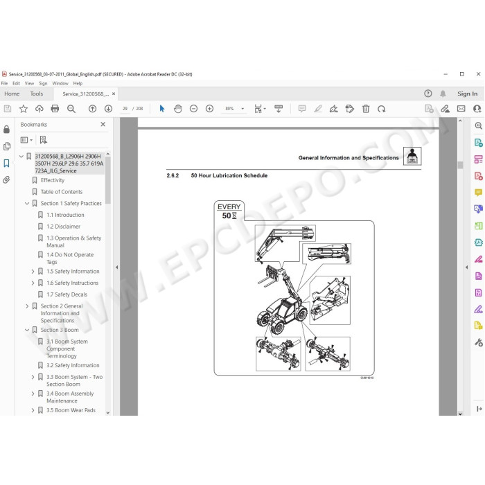 JLG Telehandler L2906H service manual