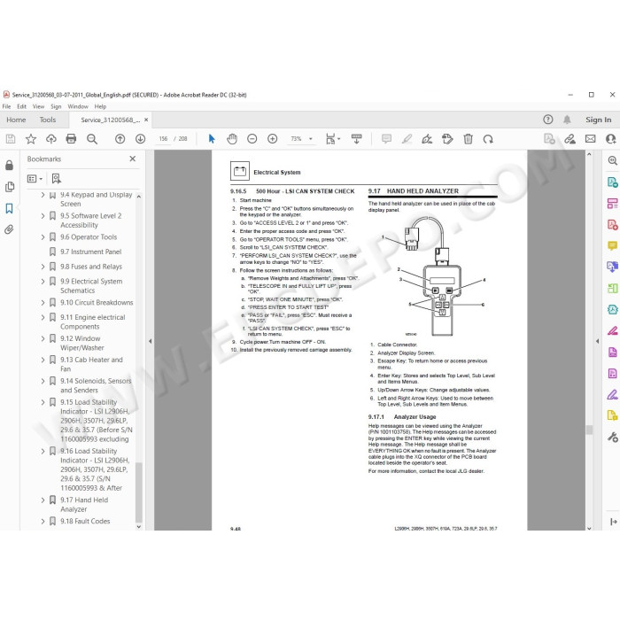 JLG Telehandler L2906H service manual