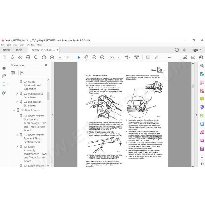 JLG Telehandler 3508 3508PS service manual