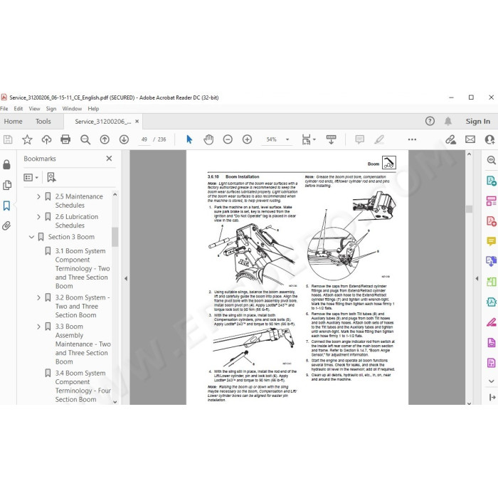 JLG Telehandler 3509 3509PS service manual