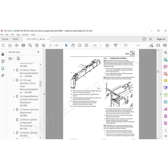 JLG Telehandler 3614RS service manual
