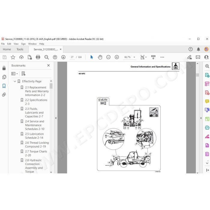JLG Telehandler 3706PS service manual