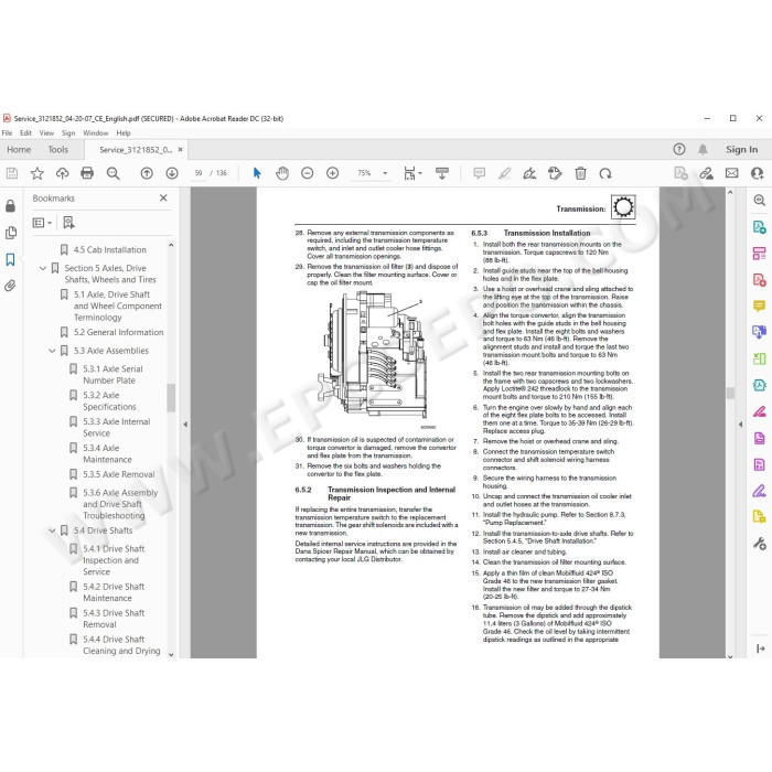 JLG Telehandler 4007 service manual