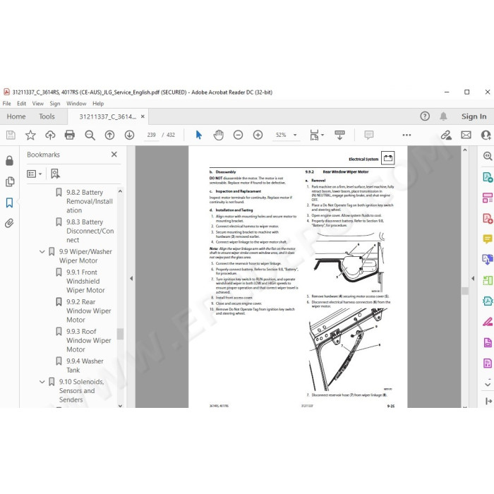 JLG Telehandler 4017RS service manual