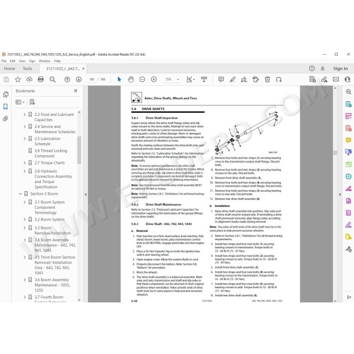 JLG Telehandler 642 service manual