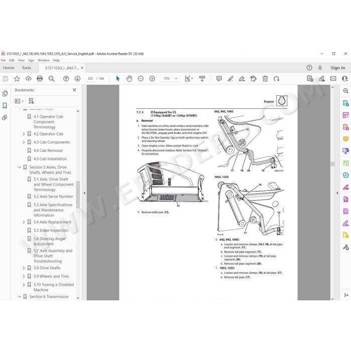 JLG Telehandler 642 service manual