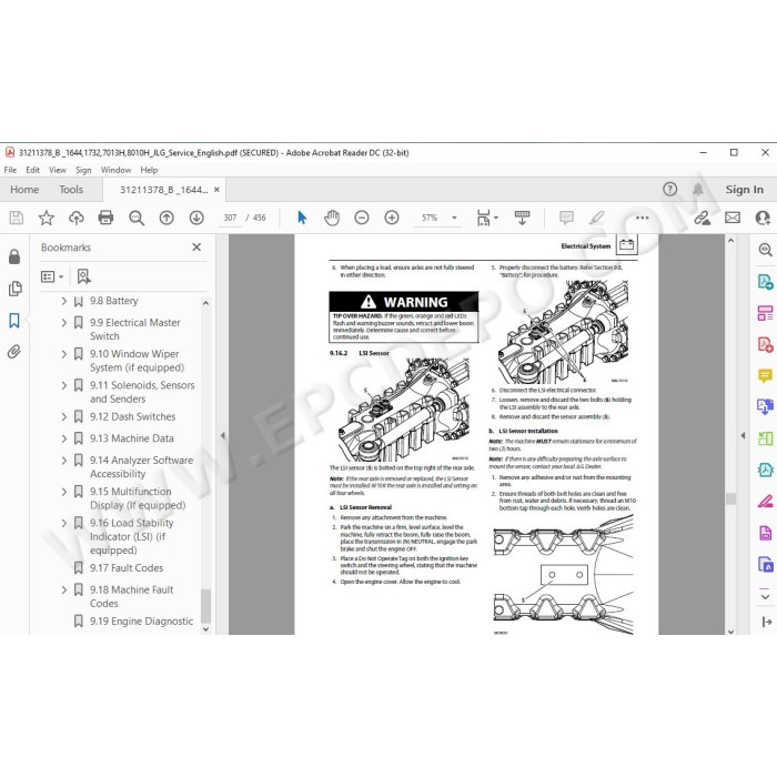 JLG Telehandler 7013H service manual