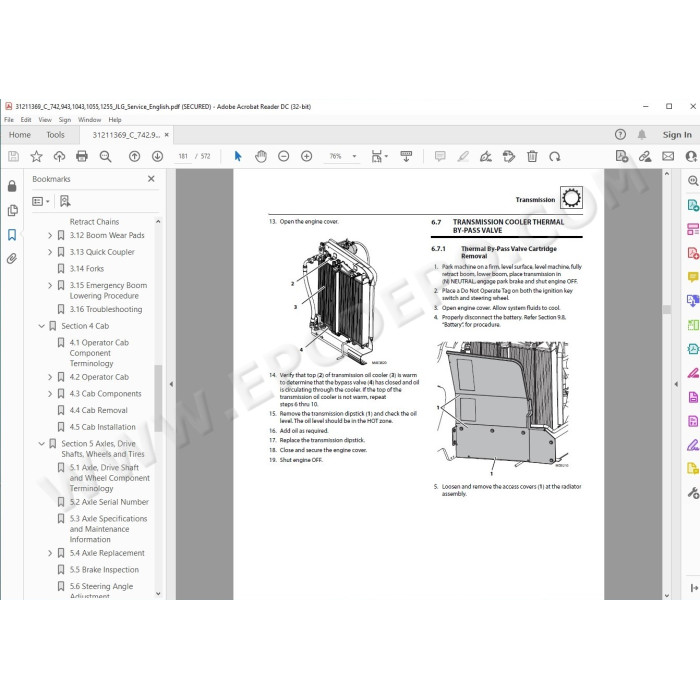 JLG Telehandler 742 service manual