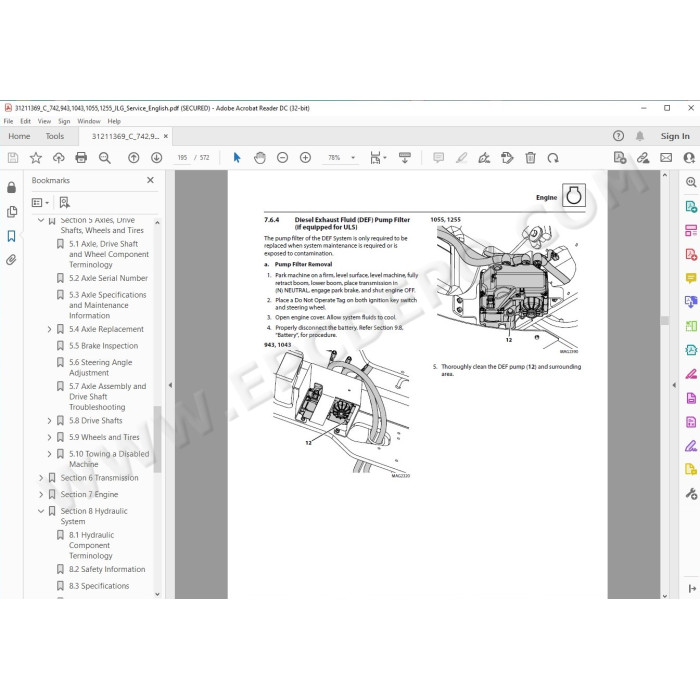 JLG Telehandler 742 service manual