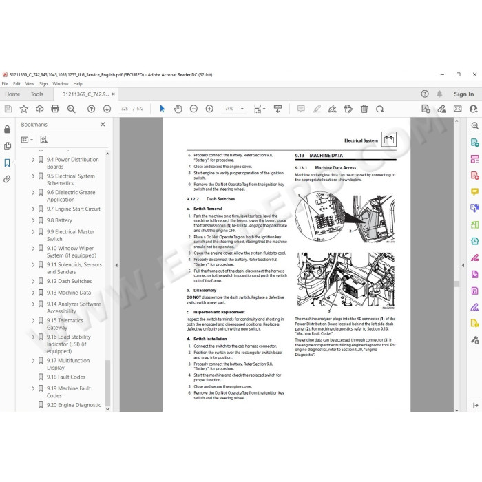 JLG Telehandler 742 service manual