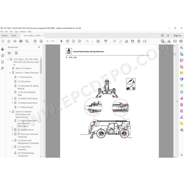 JLG Telehandler 943 service manual