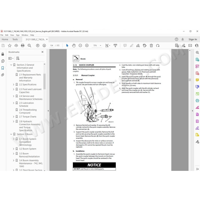 JLG Telehandler 943 service manual