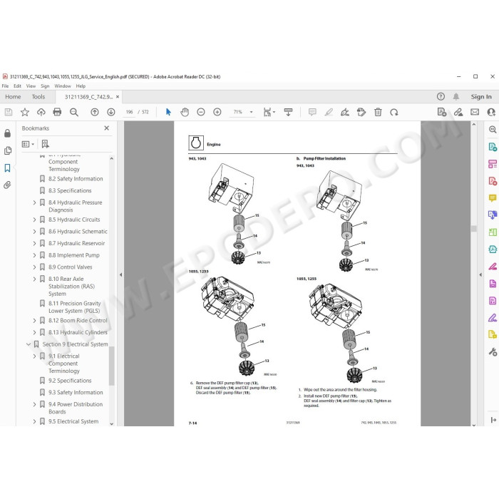 JLG Telehandler 943 service manual