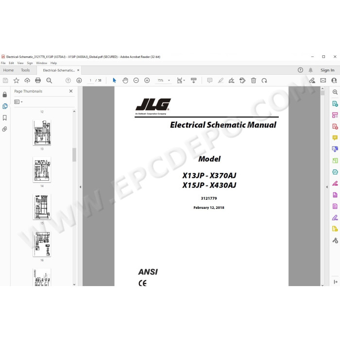 JLG Compact Crawler Boom X13JP service manual