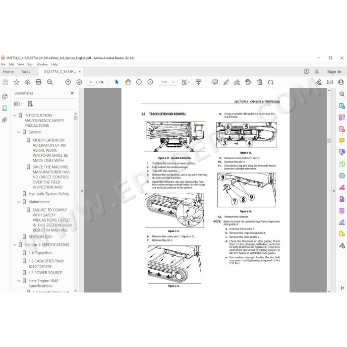 JLG Compact Crawler Boom X13JP service manual