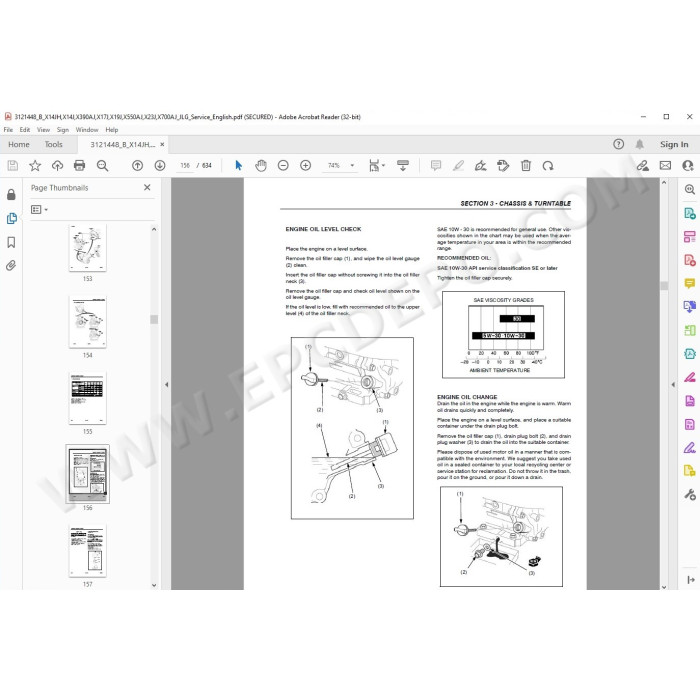 JLG Compact Crawler Boom X14J service manual