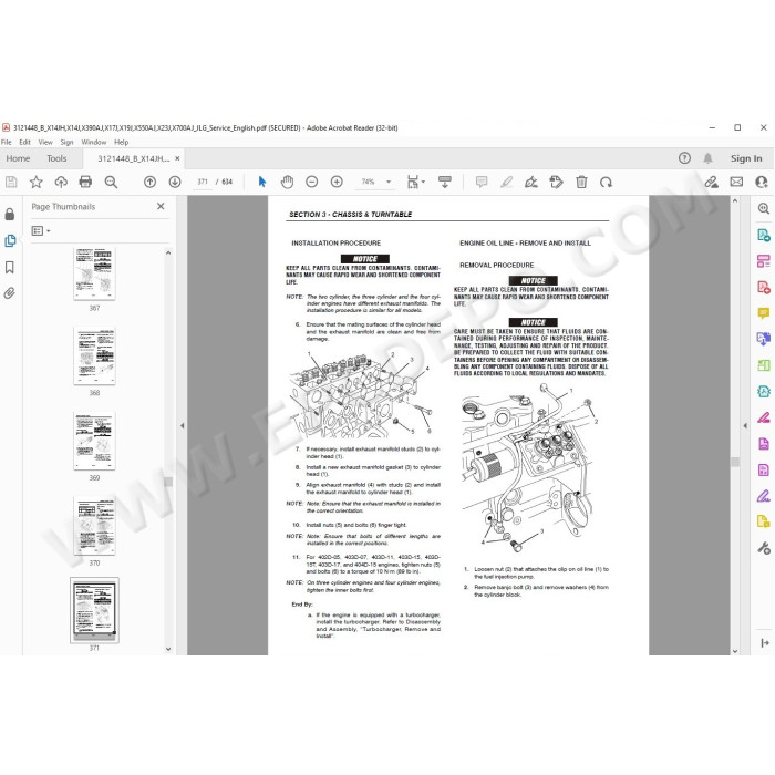JLG Compact Crawler Boom X14J service manual