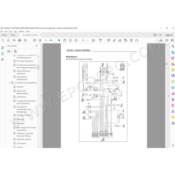JLG Compact Crawler Boom X20JP service manual