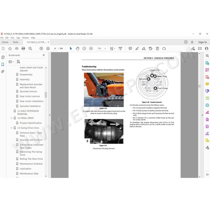 JLG Compact Crawler Boom X20JP service manual