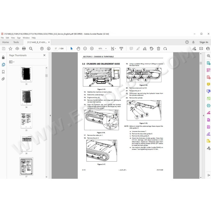 JLG Compact Crawler Boom X23J service manual