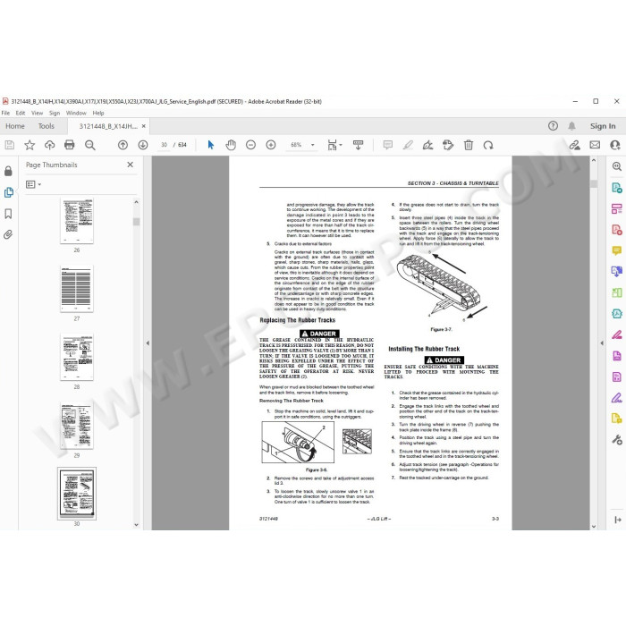 JLG Compact Crawler Boom X390AJ service manual