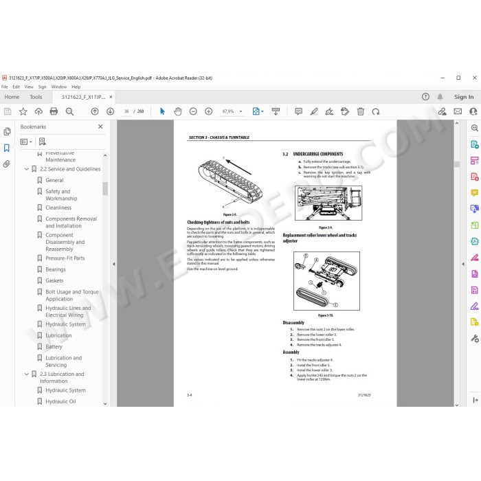 JLG Compact Crawler Boom X500AJ service manual