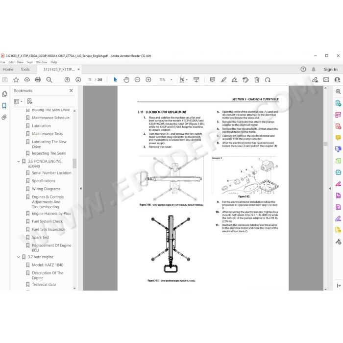 JLG Compact Crawler Boom X500AJ service manual