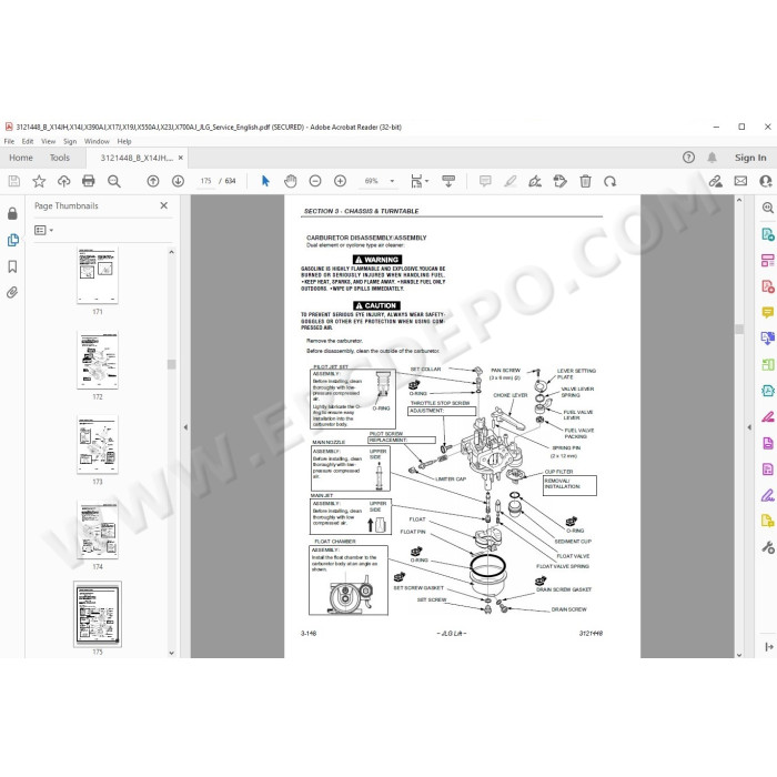 JLG Compact Crawler Boom X550AJ service manual