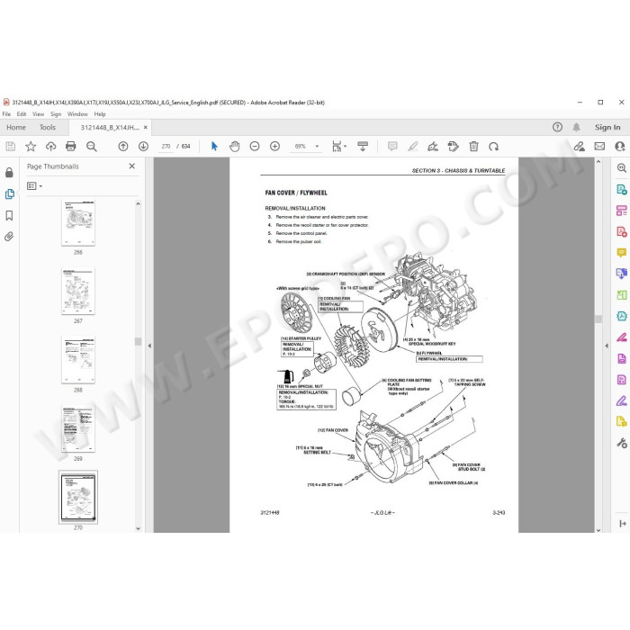 JLG Compact Crawler Boom X550AJ service manual