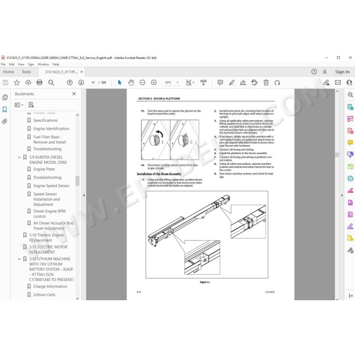 JLG Compact Crawler Boom X600AJ service manual