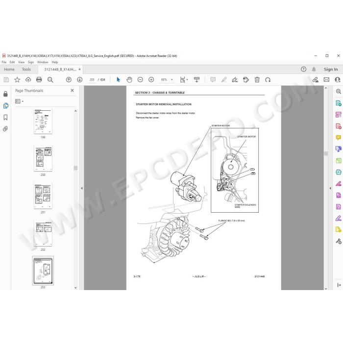 JLG Compact Crawler Boom X700AJ service manual