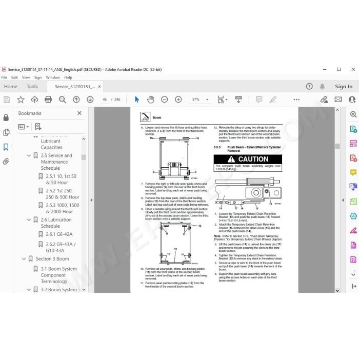 JLG Telehandler G10-43A service manual
