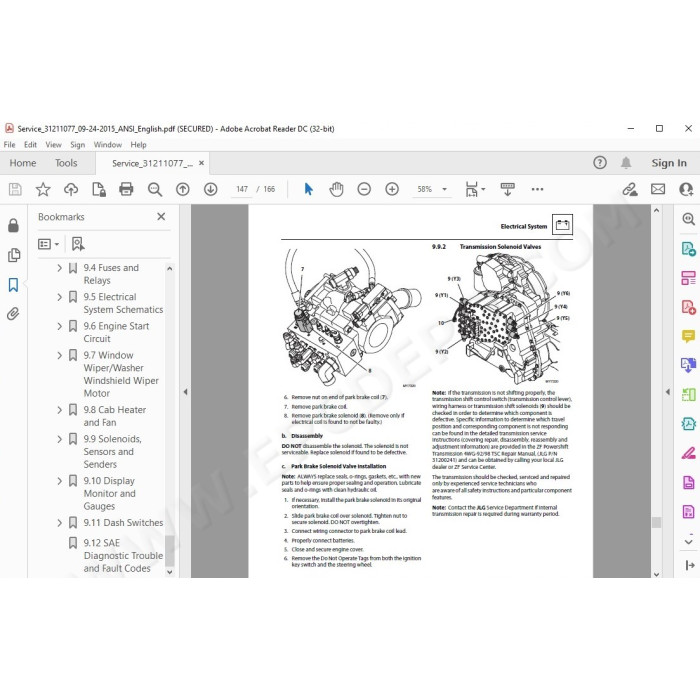 JLG Telehandler G15-44A service manual