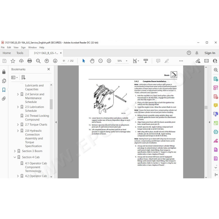 JLG Telehandler G5-18A service manual