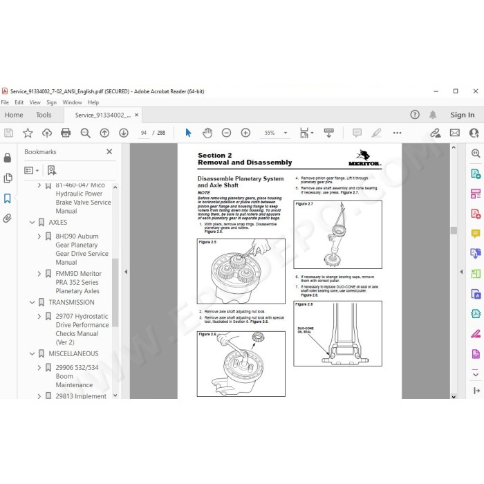 JLG Gradall Telehandler 522D 524D service manual