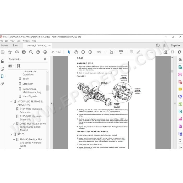 JLG Gradall Telehandler 534D-9 534D-10 service manual