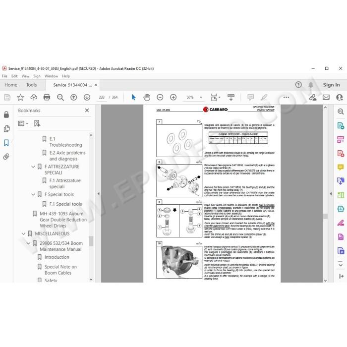 JLG Gradall Telehandler 534D-9 534D-10 service manual