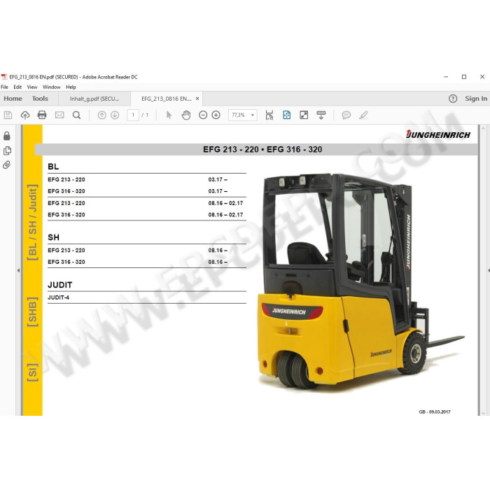 JUNGHEINRICH FORKLIFT JETI SH SERVICE v4.36 2023