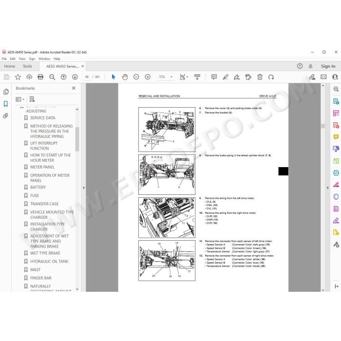 Komatsu Forklift FB10-12 / FB13-12 / FB14-12 / FB15-12 / FB18-12 / FB20-12 service & repair manual