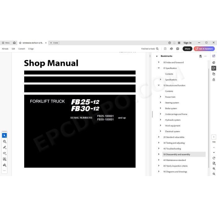 Komatsu Forklift Truck FB25-12 FB30-12 service & repair manual