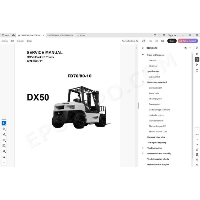 Komatsu Forklift Truck FD70-10 FD80-10 service & repair manual