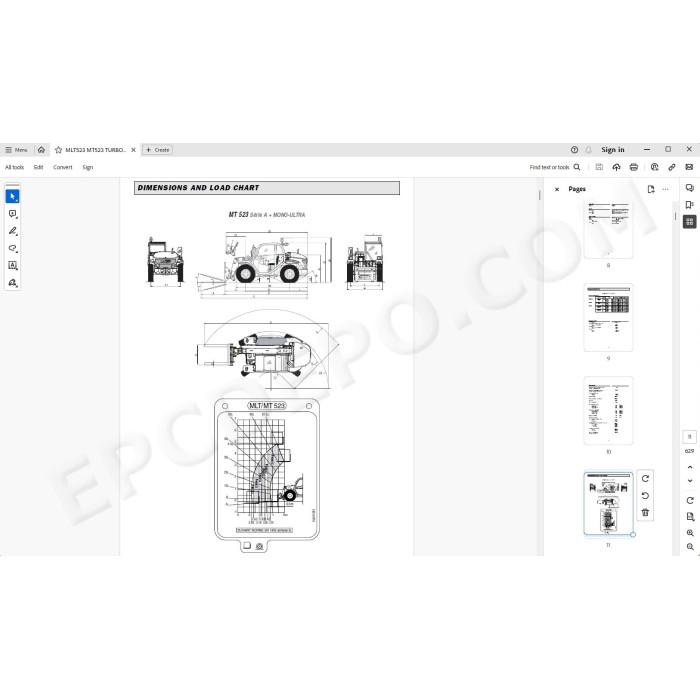Manitou MT MLT 523 Turbo Mono Ultra Serie A service manual