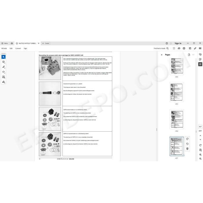 Manitou MT MLT 523 Turbo Mono Ultra Serie A service manual