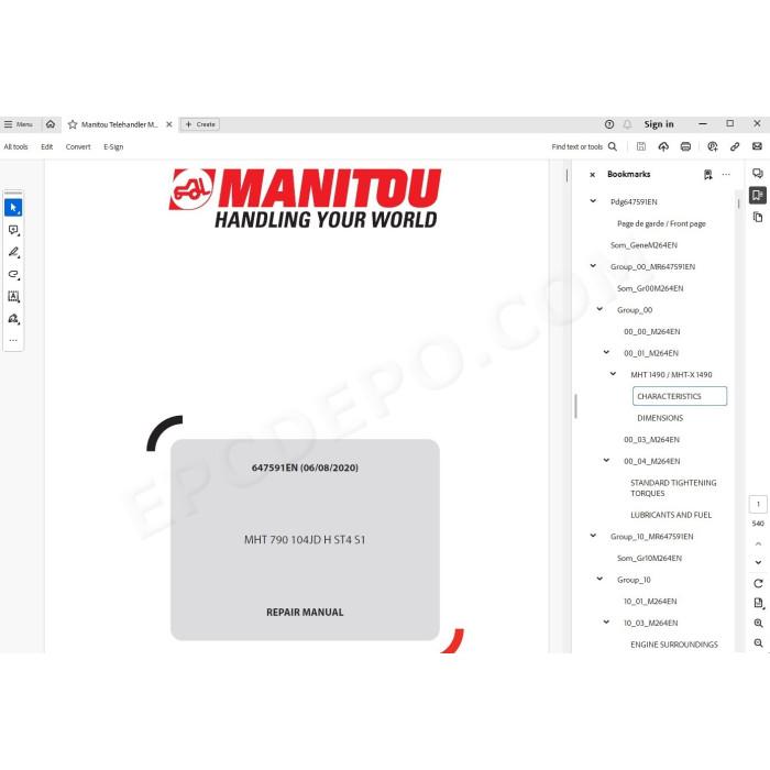 Manitou MHT 790 104JD H ST4 Serie 1 service manual