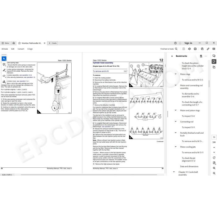 Manitou MLA 628 service & repair manual