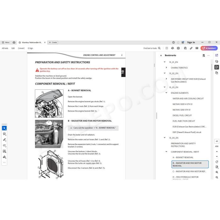 Manitou MLT 845 100D H 120D ST4 Serie 1 service manual