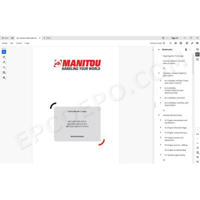 Manitou MLT 630 105D ST4 Serie 1 service manual