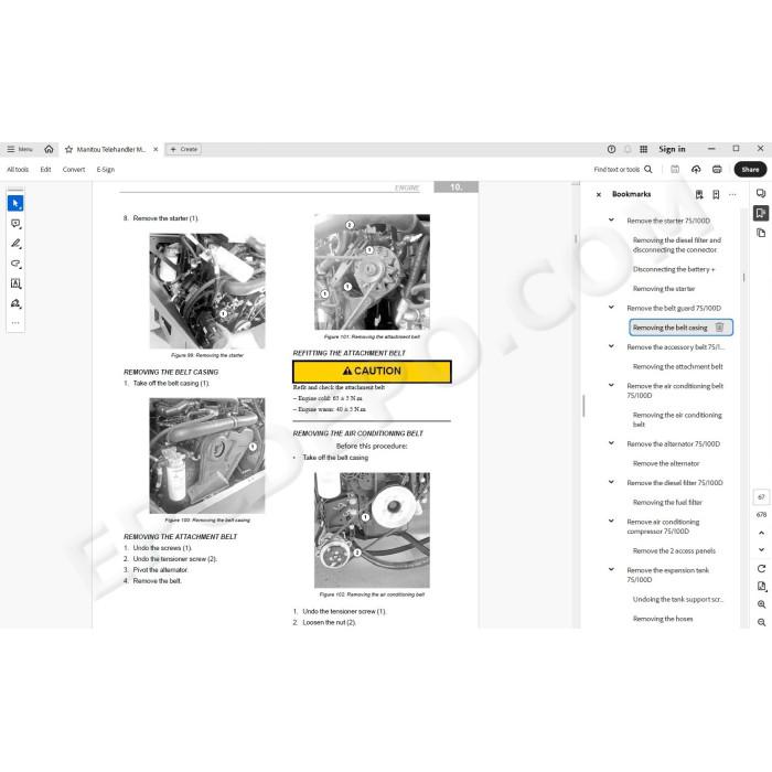 Manitou MT 1440 1840 Easy 75D / A / HA / 100D ST5 S1 service manual