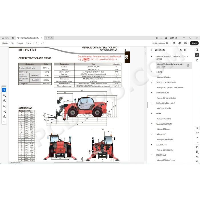 Manitou MT 1440 1840 ST3B service repair manual